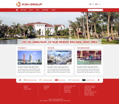 web giới thiệu công ty luật màu đỏ